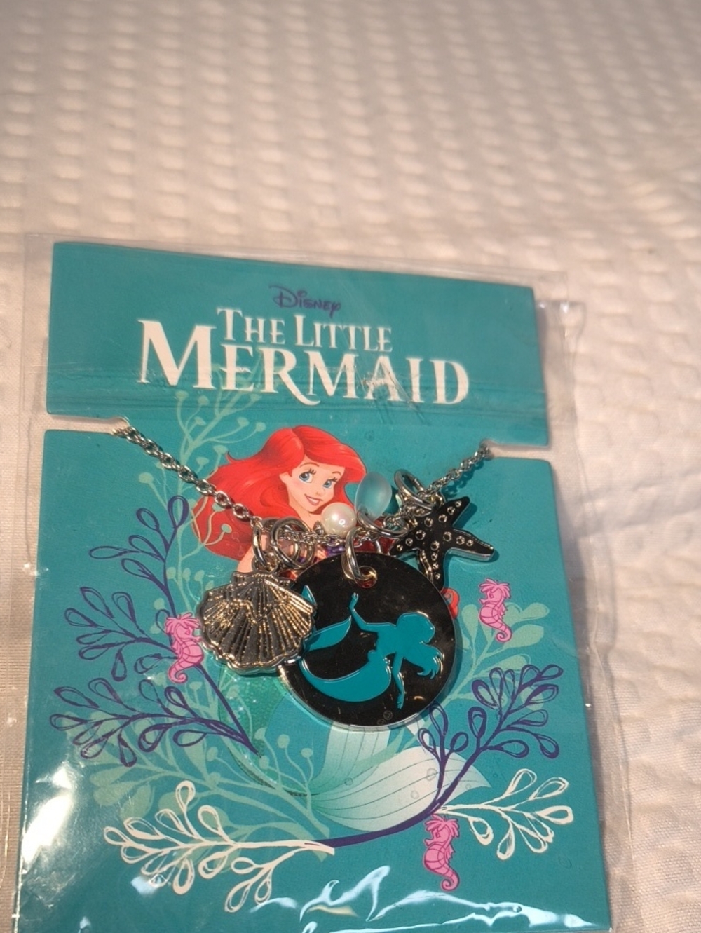 Disney The Little Mermaid Ariel Pendant Necklace - Teal & Silver